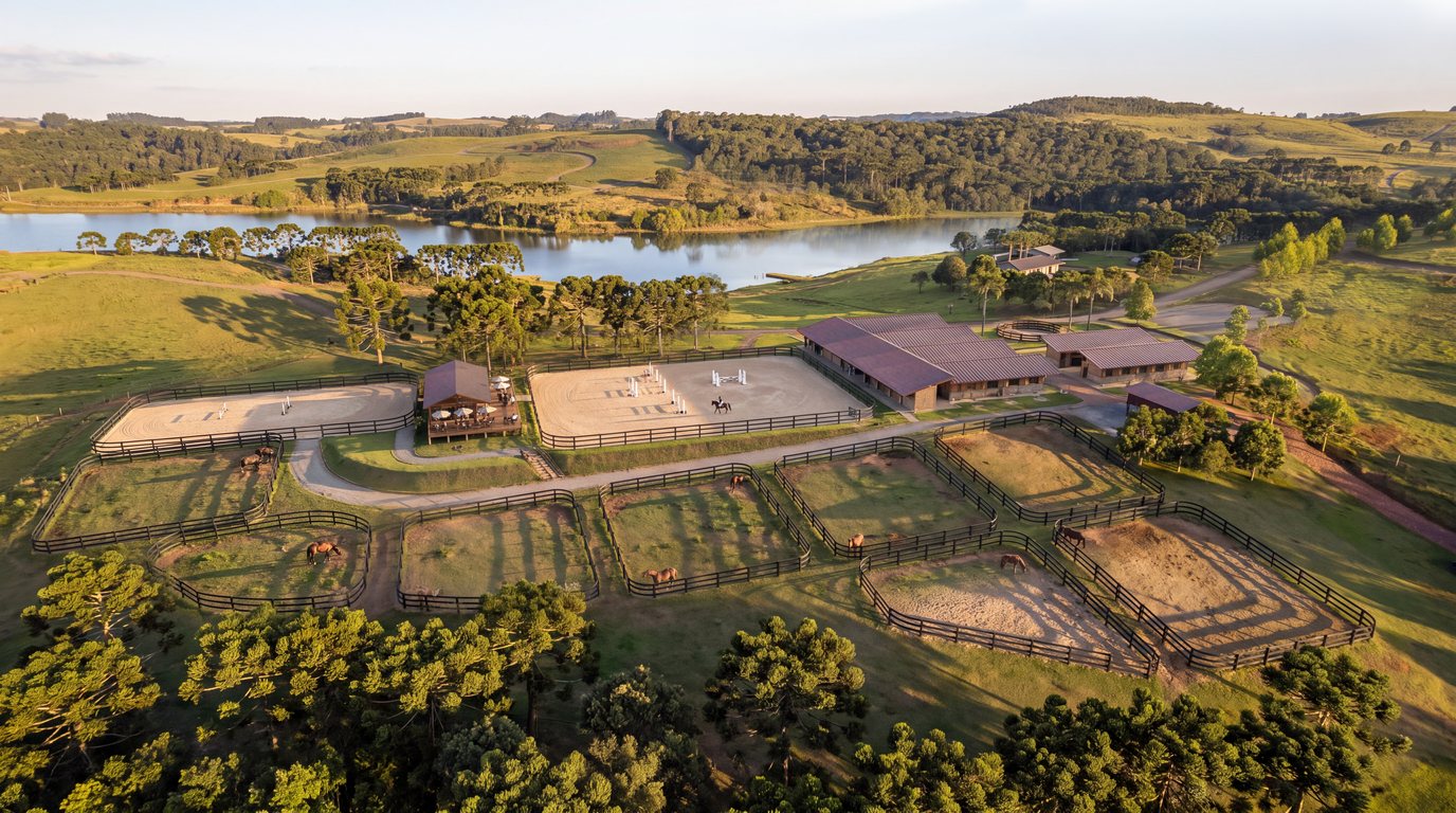 Haras com Piquetes e Pista de Hipismo